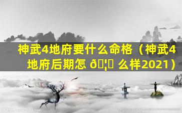 神武4地府要什么命格（神武4地府后期怎 🦁 么样2021）